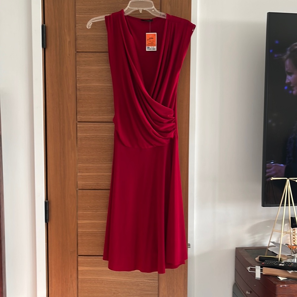New with tag red faux wrap dress